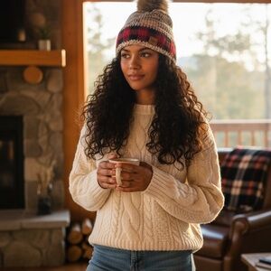 Cozy Knit Pom-Pom Beanie for women